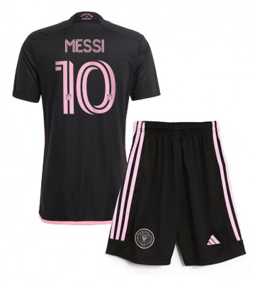Inter Miami Lionel Messi #10 Borta Kläder Barn 2024-25 Kortärmad (+ Korta byxor)